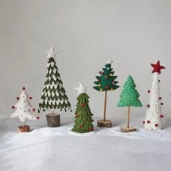 Hello Honey® 11.5" Handmade Wool Felt Tree With Star & Pom Poms -Michaels X-Mas Decor D758853S 2
