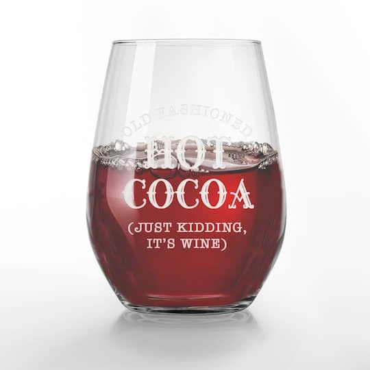 15oz. Old Fashioned Hot Cocoa Engraved Stemless Wine Glass 5 15oz. Old Fashioned Hot Cocoa Engraved Stemless Wine Glass - Image 3