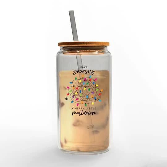 16oz. A Merry Little Meltdown Glass Can Tumbler 5 16oz. A Merry Little Meltdown Glass Can Tumbler - Image 3