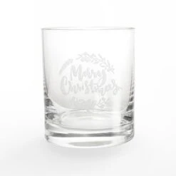 11oz. Merry Christmas Script Whiskey Glass