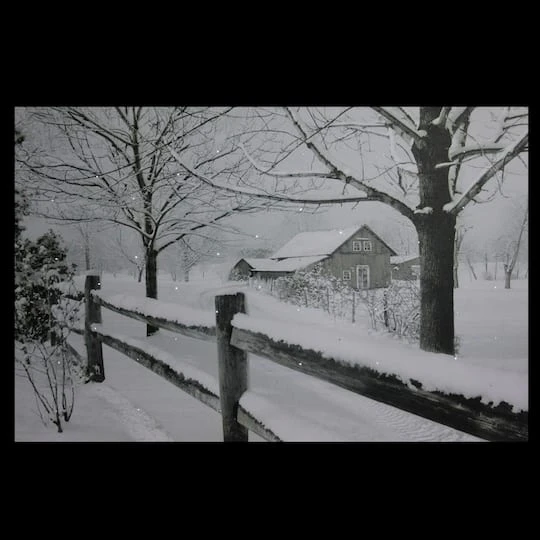 Northlight Snowy Winter Cabin Fiber Optic Lighted Canvas Wall Art 6 Northlight Snowy Winter Cabin Fiber Optic Lighted Canvas Wall Art - Image 4