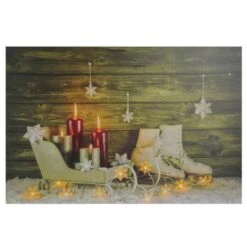 Northlight Christmas Ice Skates & Sleigh LED Lighted Canvas Wall Art 7 Northlight Christmas Ice Skates & Sleigh LED Lighted Canvas Wall Art -Michaels X-Mas Decor M20007885 1