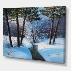 Designart Christmas Forest With River & Trees IIICanvas Wall Art 7 Designart Christmas Forest With River & Trees IIICanvas Wall Art -Michaels X-Mas Decor M20023701 2
